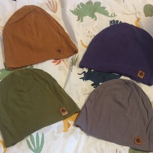Set of Four Kyte Baby Beanies in Earth Tones. All Size 1-2T
